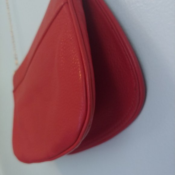 11x6 Tory Burch Orange Leather Amanda Logo Crossbody Bag REPLACED CHAIN STRAP - Picture 11 of 13